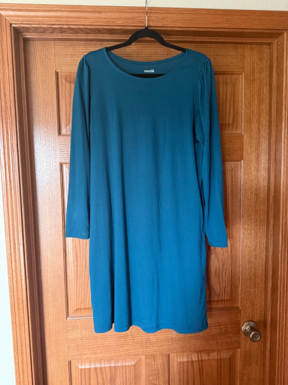 Wool& Rosa Aegean Teal Long-Sleeve Dress